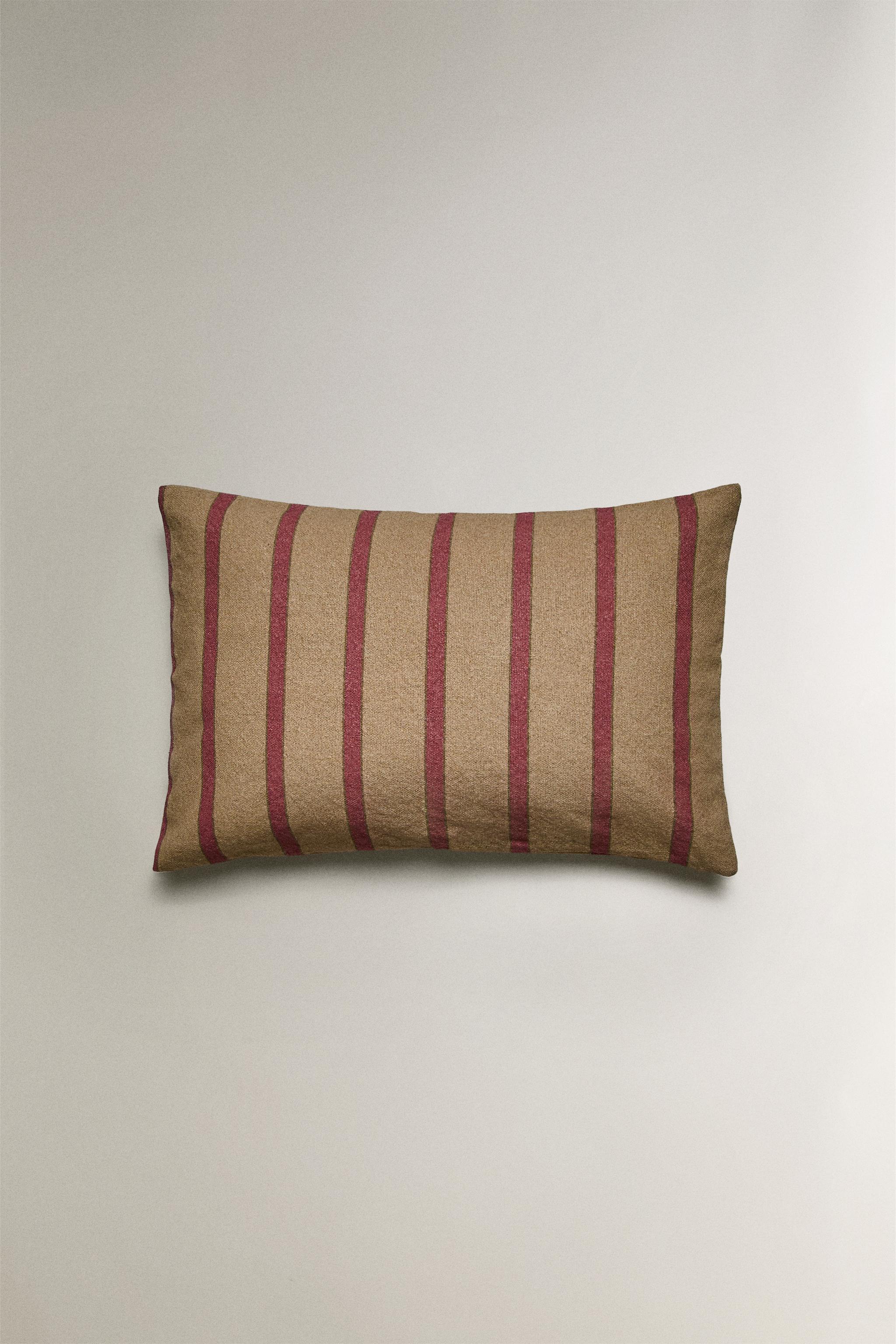 STRIPED THROW PILLOW COVER